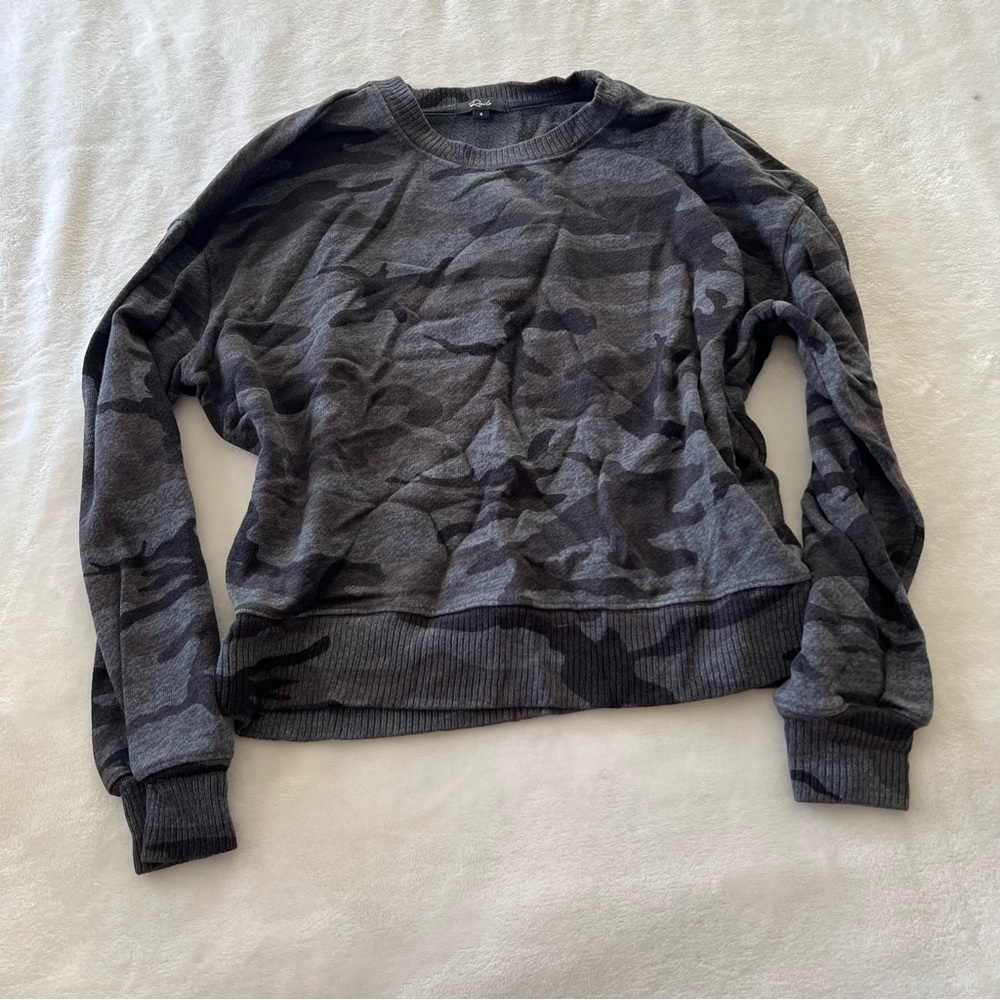 Revolve Rails Ramona Iron Camo Crewneck Sweatshirt Sweater Small - Picture 4 of 8